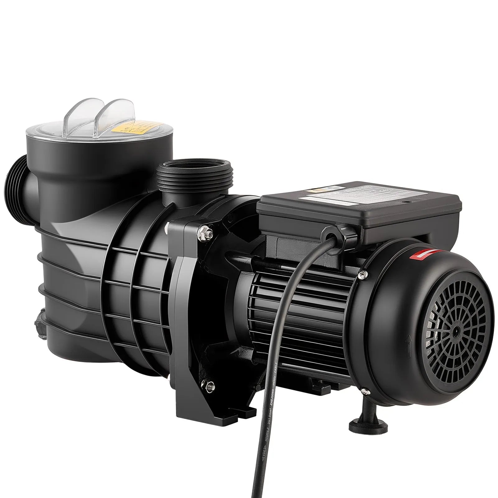 VEVOR virszemes baseina sūknis 250 W, līdz 11 700 l/h, 220–240 V, 2850 apgr./min, 8 m pacēlums, ar filtra grozu un vāku, piemērots baseiniem un spa