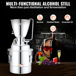 10L still with circulation pump and built-in thermoter, suitable for home brewing, alcohol distillation, essential oil extraction and water purification, compatible with gas stoves, coal stoves, wood heating, etc.