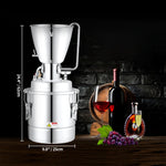 10L still with circulation pump and built-in thermoter, suitable for home brewing, alcohol distillation, essential oil extraction and water purification, compatible with gas stoves, coal stoves, wood heating, etc.