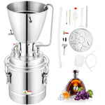 30L 304 stainless steel distillation apparatus with 6-bar coil and built-in thermoteric vonometer pump, suitable for alcohol distillation, essential oil extraction and water purification