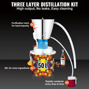 50L nerūsējošā tērauda ūdens destilators  ar 304 nerūsējošā tērauda cauruli, cirkulācijas sūkni, iebūvētu termometru un izplūdes vārstu, ideāli piemērots destilēšanai  mājas  apstākļos