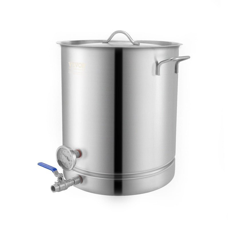 VEVOR 60L Nerūsējošā Tērauda Brūvēšanas Katls ar Tri-Ply Apakšējo Daļu, Vāku, Termometru, Filtru un Bumbiņu Vārstu