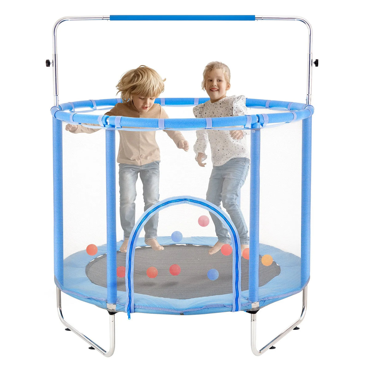 Bērnu batuts 140 cm mini mazuļiem ar tīklu iekštelpām un ārtelpām
