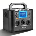 VEVOR pārnēsājama elektroenerģijas stacija 1800 W ar 1008 Wh LiFePO4 akumulatoru, saules ģeneratora akumulatoru stacija ar 8 izejas portiem mājas avārijas barošanai, kempingam un RV ceļojumiem (saules panelis nav iekļauts)