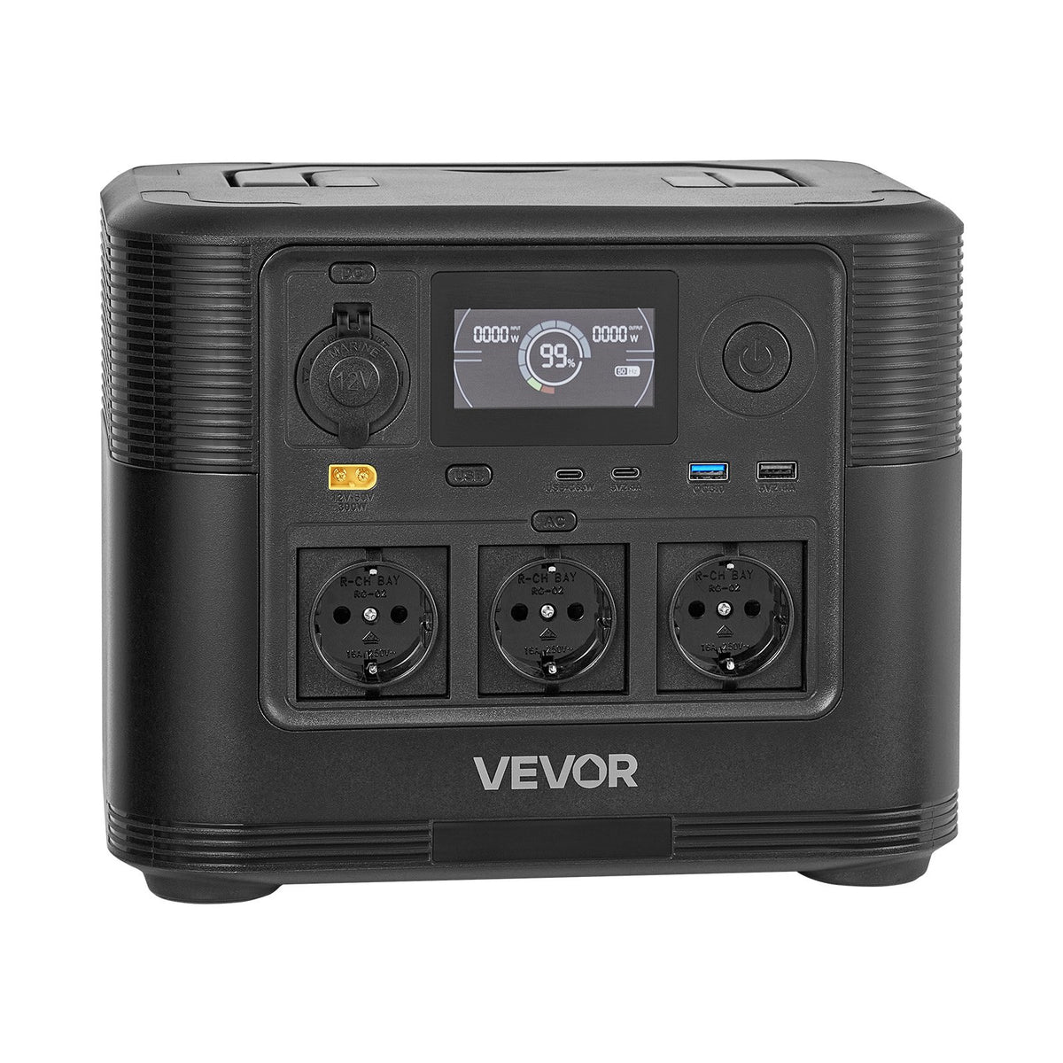 VEVOR pārnēsājama elektroenerģijas stacija 1800 W ar 1008 Wh LiFePO4 akumulatoru, saules ģeneratora akumulatoru stacija ar 8 izejas portiem mājas avārijas barošanai, kempingam un RV ceļojumiem (saules panelis nav iekļauts)