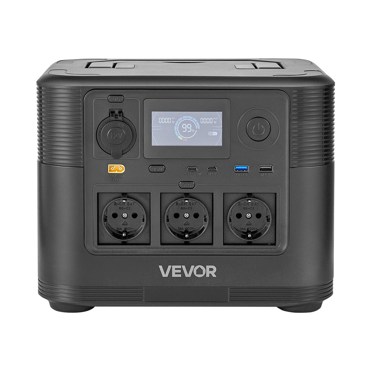 VEVOR pārnēsājama elektroenerģijas stacija 1800 W ar 1008 Wh LiFePO4 akumulatoru, saules ģeneratora akumulatoru stacija ar 8 izejas portiem mājas avārijas barošanai, kempingam un RV ceļojumiem (saules panelis nav iekļauts)
