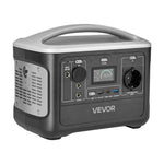 VEVOR pārnēsājama elektroenerģijas stacija 600 W ar 493 Wh LiFePO4 akumulatoru, saules ģeneratora akumulatoru stacija ar 7 izejas portiem mājas avārijas barošanai, kempingam un RV ceļojumiem (saules panelis nav iekļauts)