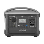 VEVOR pārnēsājama elektroenerģijas stacija 600 W ar 493 Wh LiFePO4 akumulatoru, saules ģeneratora akumulatoru stacija ar 7 izejas portiem mājas avārijas barošanai, kempingam un RV ceļojumiem (saules panelis nav iekļauts)