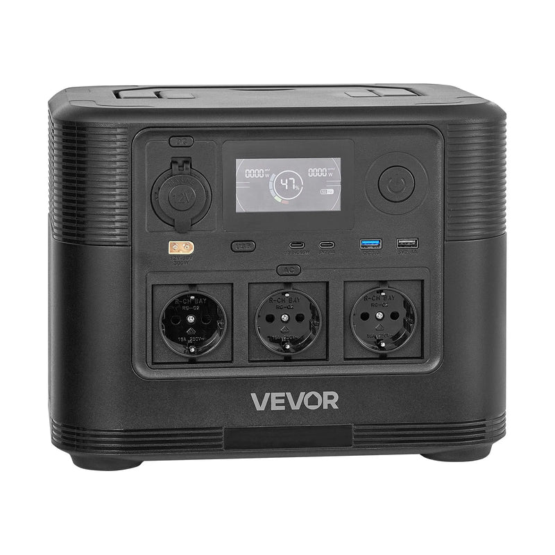 VEVOR pārnēsājama elektroenerģijas stacija 1200 W ar 806 Wh LiFePO4 akumulatoru, saules ģeneratora akumulatoru stacija ar 9 izejas portiem mājas avārijas barošanai, kempingam un RV ceļojumiem (saules panelis nav iekļauts)