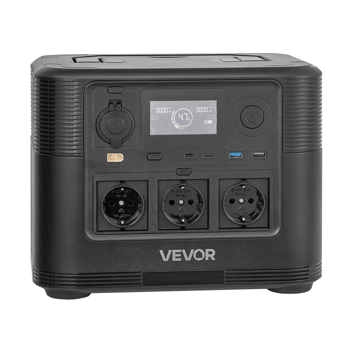 VEVOR pārnēsājama elektroenerģijas stacija 1200 W ar 806 Wh LiFePO4 akumulatoru, saules ģeneratora akumulatoru stacija ar 9 izejas portiem mājas avārijas barošanai, kempingam un RV ceļojumiem (saules panelis nav iekļauts)