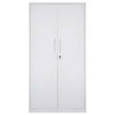 Metāla skapis ar 2 magnētiskām durvīm un 4 regulējamiem plauktiem, 180 cm, nestspēja 90 kg uz plaukta, ar slēdzeni un 3 atslēgām, birojam, mājai, garāžai, balts