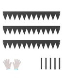 VEVOR tērauda dārza apmale, 3 gab., 1016 × 152 mm pret koroziju izturīga metāla ainavu apmale, lokāma dārza apmales mala, izturīga zāliena apmale, viegli uzstādāma puķu dobju, pagalma un celiņu atdalīšanai, melna