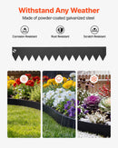 VEVOR cinkota tērauda dārza apmales, 6 gab., 1016 × 152 mm metāla zāliena apmales ar 6 stiprinājuma klipšiem, lokāmas dārza apmales puķu dobēm, pagalma celiņiem, melnas