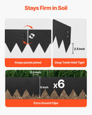 VEVOR cinkota tērauda dārza apmales, 6 gab., 1016 × 152 mm metāla zāliena apmales ar 6 stiprinājuma klipšiem, lokāmas dārza apmales puķu dobēm, pagalma celiņiem, melnas
