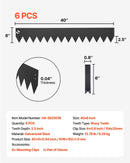 VEVOR cinkota tērauda dārza apmales, 6 gab., 1016 × 152 mm metāla zāliena apmales ar 6 stiprinājuma klipšiem, lokāmas dārza apmales puķu dobēm, pagalma celiņiem, melnas