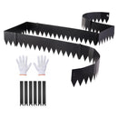 VEVOR cinkota tērauda dārza apmales, 6 gab., 1016 × 203 mm metāla apmales ainavu veidošanai ar 6 stiprinājuma klipšiem, lokāma metāla dārza apmale puķu dobēm, pagalma un celiņu norobežošanai, melna