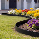 VEVOR cinkota tērauda dārza apmales, 6 gab., 1016 × 203 mm metāla apmales ainavu veidošanai ar 6 stiprinājuma klipšiem, lokāma metāla dārza apmale puķu dobēm, pagalma un celiņu norobežošanai, melna