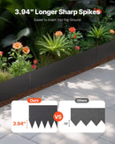 VEVOR tērauda dārza apmale, 4 gab., 1016 × 305 mm rūsas izturīga metāla ainavas apmale, lokāma smagās klases zāliena apmale, viegli uzstādāma puķu dobju, pagalma un celiņu norobežošanai, melna