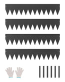 VEVOR tērauda dārza apmale, 4 gab., 1016 × 203 mm pret koroziju izturīga metāla ainavu apmale, lokāma dārza apmales mala, izturīga zāliena apmale, viegli uzstādāma puķu dobju, pagalma un celiņu atdalīšanai, melna