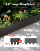 VEVOR tērauda dārza apmale, 4 gab., 1016 × 203 mm pret koroziju izturīga metāla ainavu apmale, lokāma dārza apmales mala, izturīga zāliena apmale, viegli uzstādāma puķu dobju, pagalma un celiņu atdalīšanai, melna