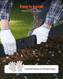 VEVOR tērauda dārza apmale, 5 gab., 990 × 76 mm rūsas izturīga metāla ainavas apmale, lokāma smagās klases zāliena apmale, viegli uzstādāma puķu dobju, pagalma un celiņu norobežošanai, melna