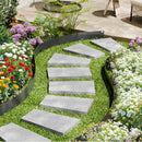 VEVOR tērauda dārza apmale, 5 gab., 990 × 76 mm rūsas izturīga metāla ainavas apmale, lokāma smagās klases zāliena apmale, viegli uzstādāma puķu dobju, pagalma un celiņu norobežošanai, melna