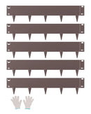 VEVOR tērauda dārza apmale, 5 gab., 990 × 127 mm rūsas izturīga metāla ainavas apmale, lokāma smagās klases zāliena apmale, viegli uzstādāma puķu dobju, pagalma un celiņu norobežošanai, brūna