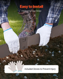 VEVOR tērauda dārza apmale, 5 gab., 990 × 127 mm rūsas izturīga metāla ainavas apmale, lokāma smagās klases zāliena apmale, viegli uzstādāma puķu dobju, pagalma un celiņu norobežošanai, brūna