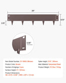 VEVOR tērauda dārza apmale, 5 gab., 990 × 127 mm rūsas izturīga metāla ainavas apmale, lokāma smagās klases zāliena apmale, viegli uzstādāma puķu dobju, pagalma un celiņu norobežošanai, brūna