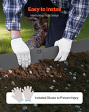 VEVOR tērauda dārza apmale, 5 gab., 990 × 76 mm pret koroziju izturīga metāla dārza apmale, lokāma zāliena un puķu dobju mala, izturīga ainavu apmale celiņiem un pagalmam, tumši pelēka