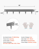 VEVOR tērauda dārza apmale, 5 gab., 990 × 76 mm pret koroziju izturīga metāla dārza apmale, lokāma zāliena un puķu dobju mala, izturīga ainavu apmale celiņiem un pagalmam, tumši pelēka