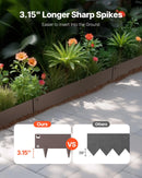 VEVOR tērauda dārza apmale, 5 gab., 990 × 76 mm pret koroziju izturīga metāla ainavu apmale, lokāma dārza apmales mala, izturīga zāliena apmale, viegli uzstādāma puķu dobju, pagalma un celiņu atdalīšanai, brūna