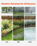 VEVOR tērauda dārza apmale, 5 gab., 990 × 76 mm pret koroziju izturīga metāla ainavu apmale, lokāma dārza apmales mala, izturīga zāliena apmale, viegli uzstādāma puķu dobju, pagalma un celiņu atdalīšanai, brūna