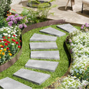 VEVOR tērauda dārza apmale, 5 gab., 990 × 76 mm pret koroziju izturīga metāla ainavu apmale, lokāma dārza apmales mala, izturīga zāliena apmale, viegli uzstādāma puķu dobju, pagalma un celiņu atdalīšanai, brūna