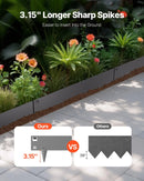 VEVOR tērauda dārza apmale, 5 gab., 990 × 102 mm rūsas izturīga metāla ainavas apmale, lokāma smagās klases zāliena apmale, viegli uzstādāma puķu dobju, pagalma un celiņu norobežošanai, tumši pelēka