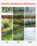 VEVOR tērauda dārza apmale, 5 gab., 990 × 102 mm rūsas izturīga metāla ainavas apmale, lokāma smagās klases zāliena apmale, viegli uzstādāma puķu dobju, pagalma un celiņu norobežošanai, tumši pelēka