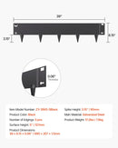 VEVOR tērauda dārza apmale, 5 gab., 990 × 127 mm rūsas izturīga metāla ainavas apmale, lokāma smagās klases zāliena apmale, viegli uzstādāma puķu dobju, pagalma un celiņu norobežošanai, melna