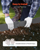 VEVOR tērauda dārza apmale, 5 gab., 990 × 127 mm pret koroziju izturīga metāla ainavu apmale, lokāma dārza apmales mala, izturīga zāliena apmale, viegli uzstādāma puķu dobju, pagalma un celiņu atdalīšanai, tumši pelēka