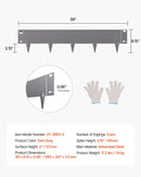 VEVOR tērauda dārza apmale, 5 gab., 990 × 127 mm pret koroziju izturīga metāla ainavu apmale, lokāma dārza apmales mala, izturīga zāliena apmale, viegli uzstādāma puķu dobju, pagalma un celiņu atdalīšanai, tumši pelēka