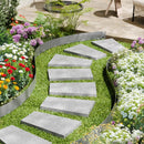 VEVOR tērauda dārza apmale, 5 gab., 990 × 127 mm pret koroziju izturīga metāla ainavu apmale, lokāma dārza apmales mala, izturīga zāliena apmale, viegli uzstādāma puķu dobju, pagalma un celiņu atdalīšanai, tumši pelēka