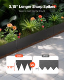 VEVOR tērauda dārza apmale, 6 gab., 1016 × 152 mm rūsas izturīga metāla ainavas apmale, lokāma smagās klases zāliena apmale, viegli uzstādāma puķu dobju, pagalma un celiņu norobežošanai, melna