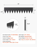 VEVOR tērauda dārza apmale, 6 gab., 1016 × 203 mm pret koroziju izturīga metāla ainavu apmale, lokāma dārza apmales mala, izturīga zāliena apmale, viegli uzstādāma puķu dobju, pagalma un celiņu atdalīšanai, melna