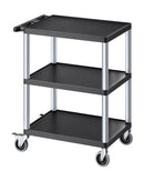 VEVOR 3 plauktu lielas slodzes plastmasas servisa ratiņi, 136 kg, 70,1 × 46 cm, ar 360° grozāmiem riteņiem un bremzēm