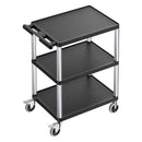 VEVOR 3 plauktu lielas slodzes plastmasas servisa ratiņi, 136 kg, 70,1 × 46 cm, ar 360° grozāmiem riteņiem un bremzēm