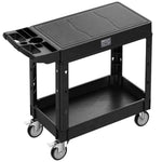 VEVOR 2 plauktu lielas slodzes plastmasas servisa ratiņi, 249,5 kg, 79,5 × 45 cm, ar 360° grozāmiem riteņiem un bremzēm