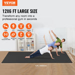 Vingrošanas paklājiņš – neslīdošs jogas paklājiņš trenažieru zālei, fitnesam, pilatēm un vingrinājumiem (3,7 × 1,8 m)
