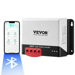 VEVOR 50A MPPT solar charge controller, 12V/24V auto DC input, solar panel controller with Bluetooth module, 98% charging efficiency, suitable for AGM, Gel, Flooded and Lithium batteries