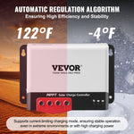 VEVOR 50A MPPT solar charge controller, 12V/24V auto DC input, solar panel controller with Bluetooth module, 98% charging efficiency, suitable for AGM, Gel, Flooded and Lithium batteries