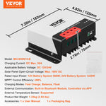 VEVOR 50A MPPT solar charge controller, 12V/24V auto DC input, solar panel controller with Bluetooth module, 98% charging efficiency, suitable for AGM, Gel, Flooded and Lithium batteries