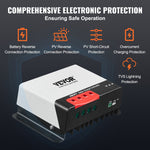 VEVOR 40A MPPT Solar Charge Controller, 12V/24V Auto DC input, Solar Panel Controller with Bluetooth module, 98% charge efficiency, suitable for AGM, Gel, Flooded and Lithium batteries